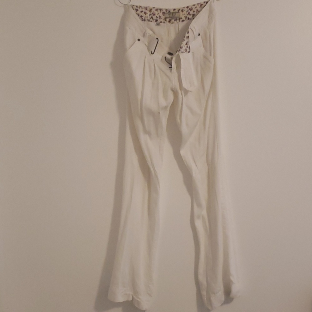 White linen pants